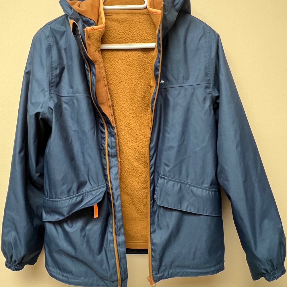 Quechua 2in1 Blue and Tan Hooded Jacket
